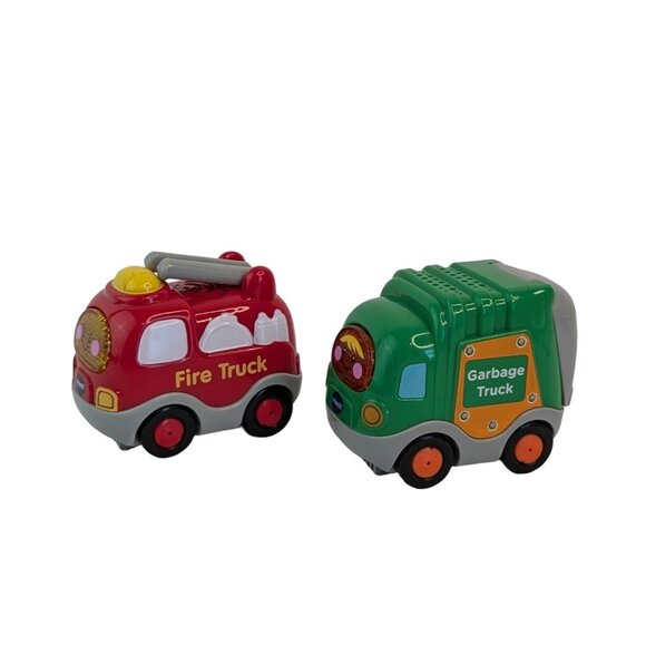 VTech Go Go Smart Wheels Fire Truck & Garbage Truck Light Sound Tested Working - Picture 3 of 10